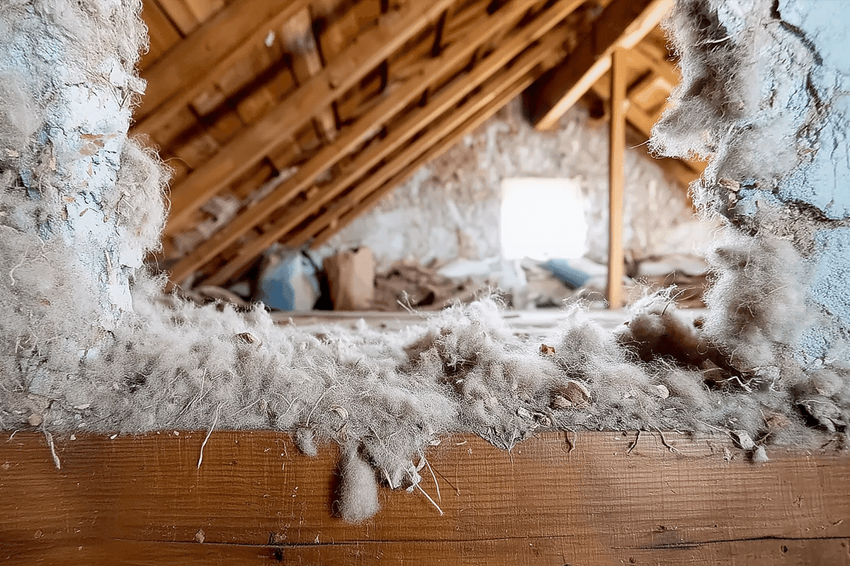 Loose fill asbestos insulation discovered in a residential loft space in Surrey requiring licensed removal by Surrey Environmental Services